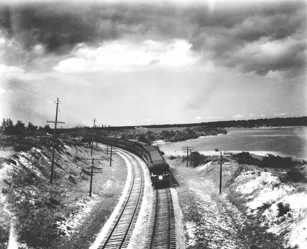 FEC train traveling in Hobe Sound in the 1920s