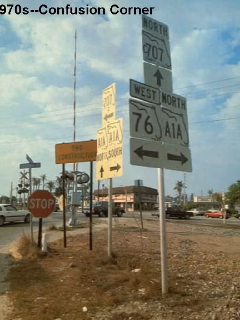 Confusion Corner as it looked in the 1970s.