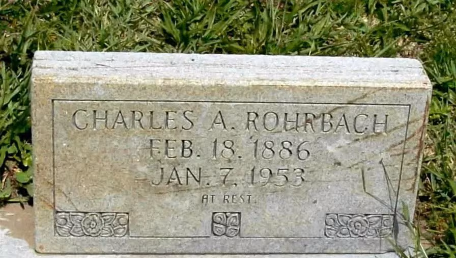 Charles Rohrbach's headstone at All Saints Cemetery.