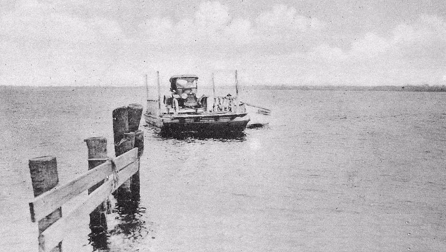 Auto Ferry across the St. Lucie River, 1910s.