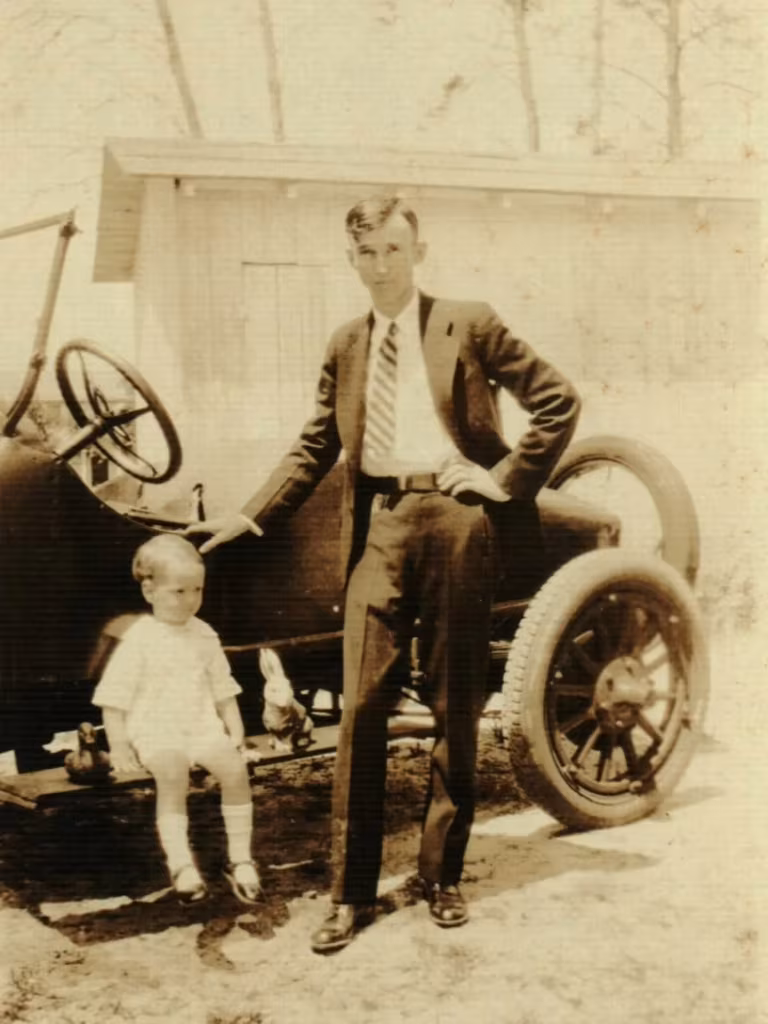 James B. Smith and his son, Jimmie, in Stuart, about 1926.