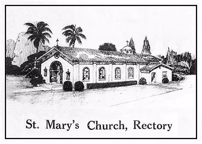 Artist’s drawing of the new St. Mary’s Church and Rectory.